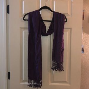 Purple silk & cashmere scarf
